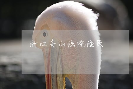 浙江舟山法院渔民 浙江舟山法院渔民