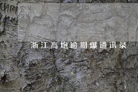 浙江高炮逾期爆通讯录 浙江高炮逾期爆通讯录