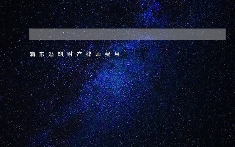 浦东婚姻财产律师费用