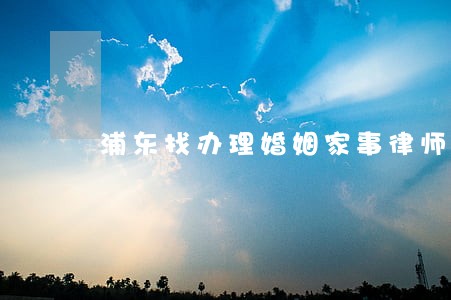 浦东找办理婚姻家事律师 浦东找办理婚姻家事律师
