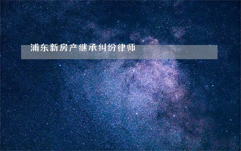 浦东新房产继承纠纷律师 浦东新房产继承纠纷律师