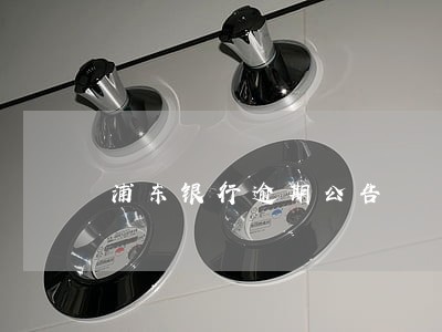 浦东银行逾期公告 浦东银行逾期公告