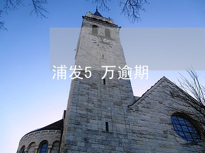 浦发5万逾期 浦发5万逾期