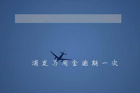 浦发万用金逾期一次 浦发万用金逾期一次