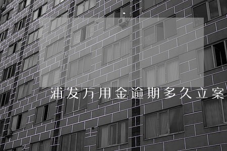 浦发万用金逾期多久立案 浦发万用金逾期多久立案