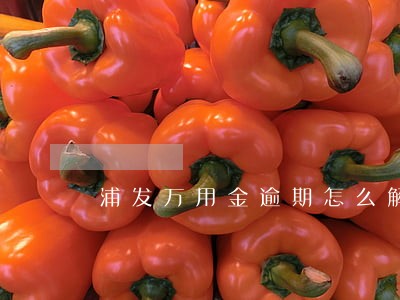 浦发万用金逾期怎么解决 浦发万用金逾期怎么解决