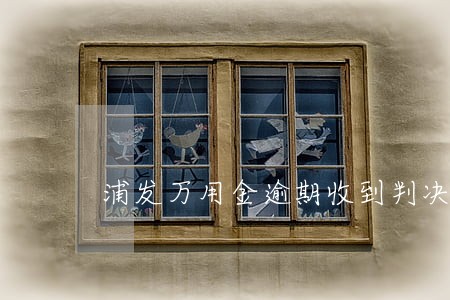 浦发万用金逾期收到判决书 浦发万用金逾期收到判决书