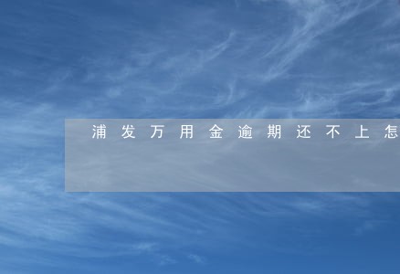 浦发万用金逾期还不上怎么办 浦发万用金逾期还不上怎么办