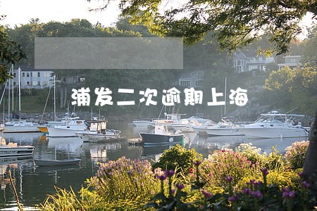 浦发二次逾期上海 浦发二次逾期上海