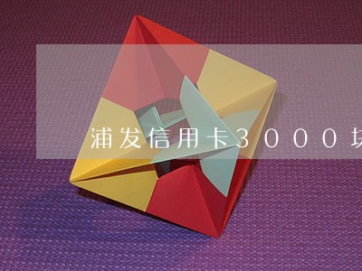 浦发信用卡3000块钱逾期