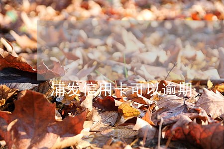 浦发信用卡可以逾期 浦发信用卡可以逾期