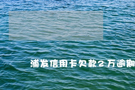 浦发信用卡欠款2万逾期5个月 浦发信用卡欠款2万逾期5个月