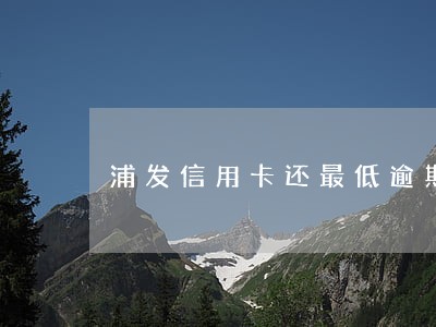 浦发信用卡还最低逾期了