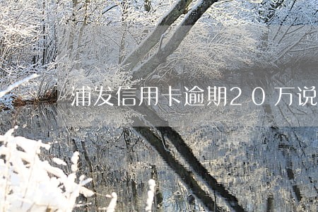 浦发信用卡逾期20万说要报案 浦发信用卡逾期20万说要报案