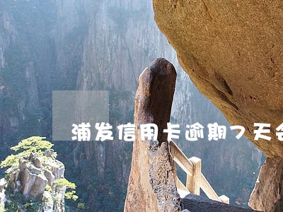 浦发信用卡逾期7天会上报征信
