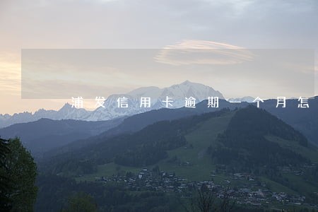浦发信用卡逾期一个月怎样 浦发信用卡逾期一个月怎样