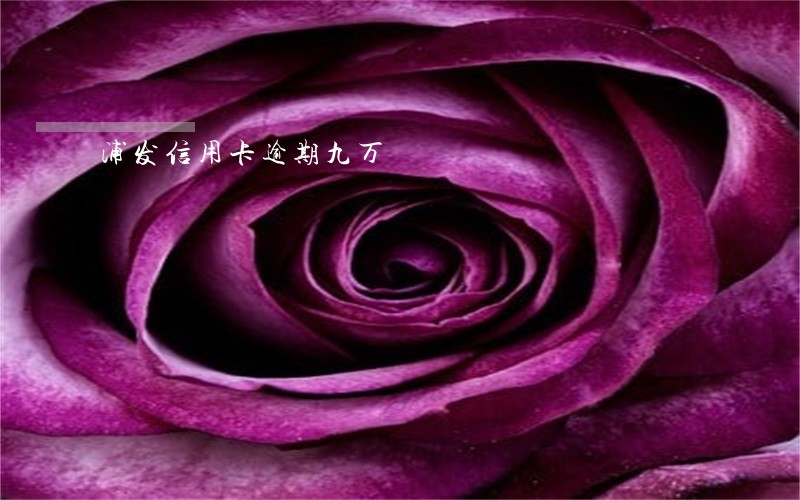 浦发信用卡逾期九万 浦发信用卡逾期九万