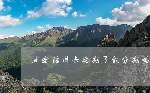 浦发信用卡逾期了能分期吗 浦发信用卡逾期了能分期吗