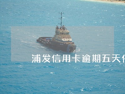 浦发信用卡逾期五天催款 浦发信用卡逾期五天催款