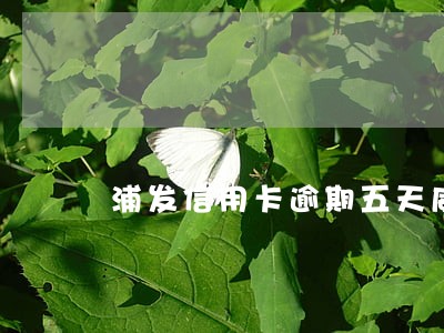 浦发信用卡逾期五天威胁停卡 浦发信用卡逾期五天威胁停卡