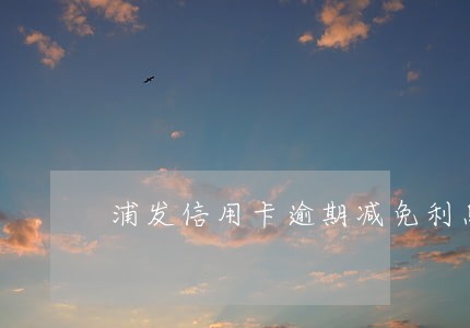 浦发信用卡逾期减免利息 浦发信用卡逾期减免利息