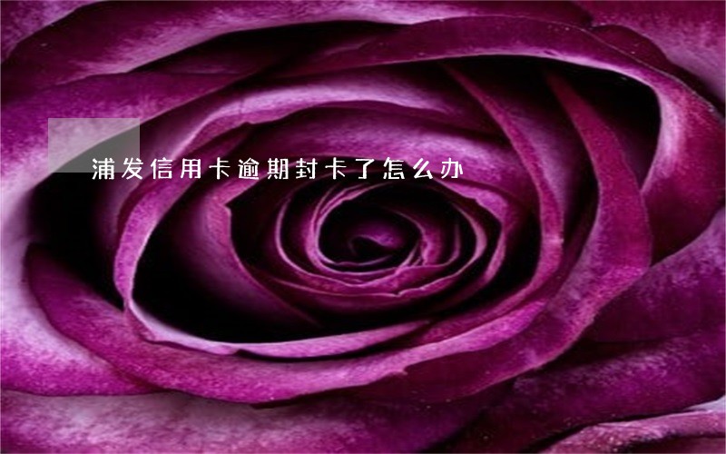 浦发信用卡逾期封卡了怎么办 浦发信用卡逾期封卡了怎么办