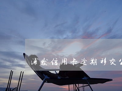 浦发信用卡逾期移交公安机关