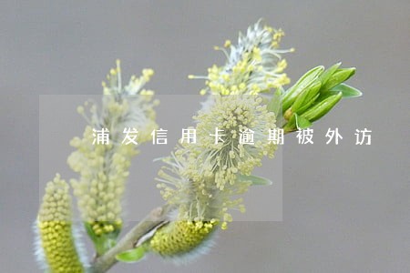 浦发信用卡逾期被外访 浦发信用卡逾期被外访