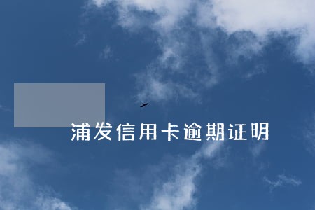 浦发信用卡逾期证明 浦发信用卡逾期证明