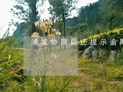 浦发协商后还提示逾期 浦发协商后还提示逾期