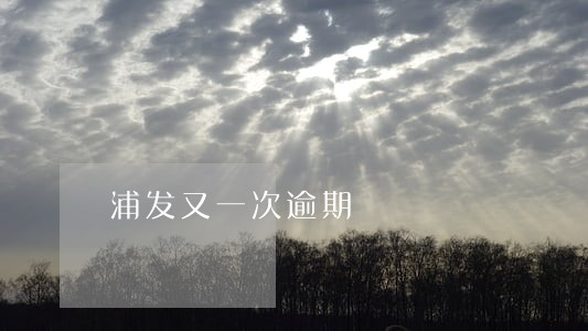 浦发又一次逾期 浦发又一次逾期
