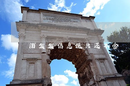 浦发发信息说只还本金 浦发发信息说只还本金