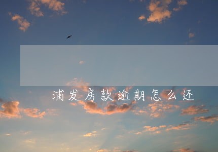 浦发房款逾期怎么还 浦发房款逾期怎么还