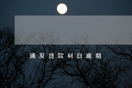 浦发贷款利息逾期 浦发贷款利息逾期