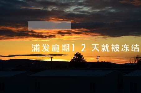 浦发逾期12天就被冻结 浦发逾期12天就被冻结