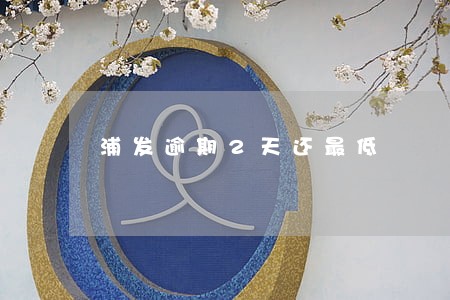 浦发逾期2天还最低 浦发逾期2天还最低