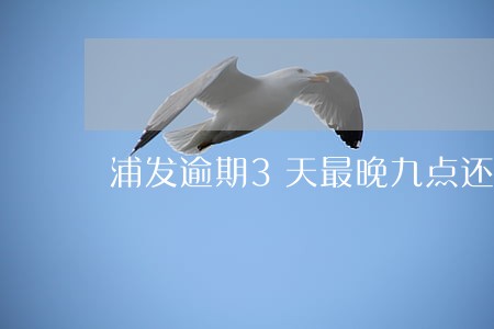 浦发逾期3天最晚九点还 浦发逾期3天最晚九点还