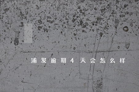 浦发逾期4天会怎么样