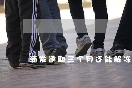 浦发逾期三个月还能解冻吗 浦发逾期三个月还能解冻吗