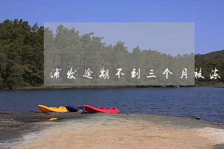 浦发逾期不到三个月被冻结 浦发逾期不到三个月被冻结