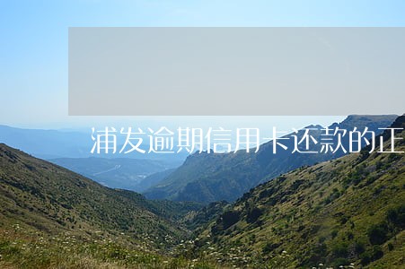 浦发逾期信用卡还款的正确方法 浦发逾期信用卡还款的正确方法