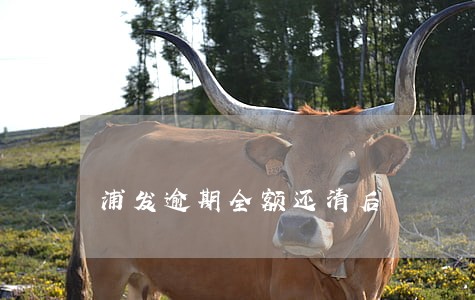 浦发逾期全额还清后 浦发逾期全额还清后