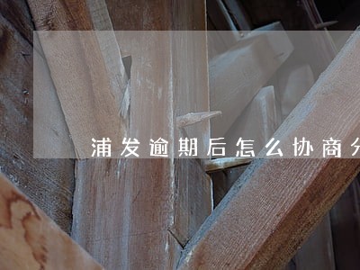 浦发逾期后怎么协商分期成功的 浦发逾期后怎么协商分期成功的