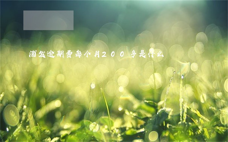 浦发逾期费每个月200多是什么 浦发逾期费每个月200多是什么