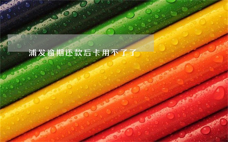 浦发逾期还款后卡用不了了 浦发逾期还款后卡用不了了