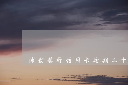 浦发银行信用卡逾期二十天 浦发银行信用卡逾期二十天