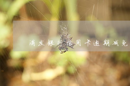 浦发银行信用卡逾期减免机会 浦发银行信用卡逾期减免机会