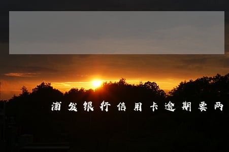 浦发银行信用卡逾期要两点 浦发银行信用卡逾期要两点