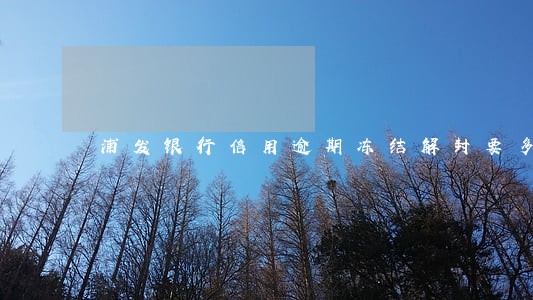 浦发银行信用逾期冻结解封要多久 浦发银行信用逾期冻结解封要多久