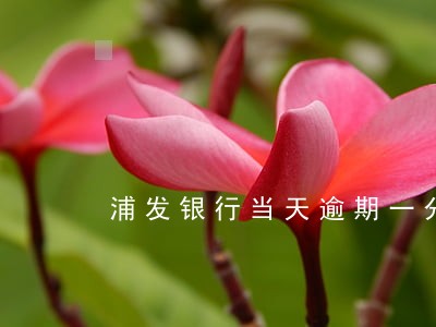 浦发银行当天逾期一分 浦发银行当天逾期一分